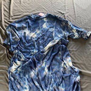 Dressed in Lala Oversized T-Shirt Dress Blue Tie Dye